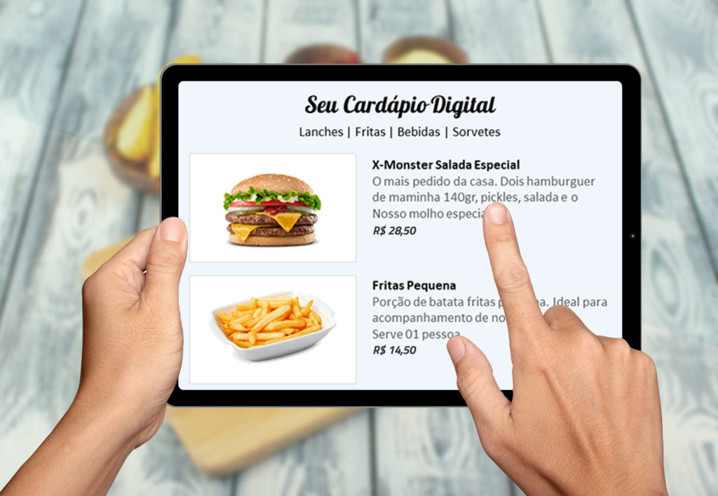 Seu cardápio digital com o tablet da Atta Tecnologia